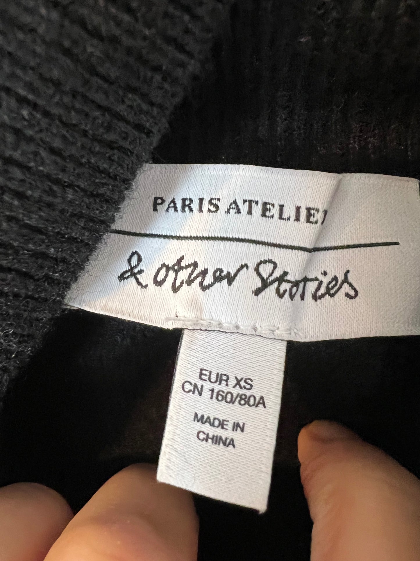 &amp; OTHER STORIES. Black wool sweater with shoulder detail. Size XS