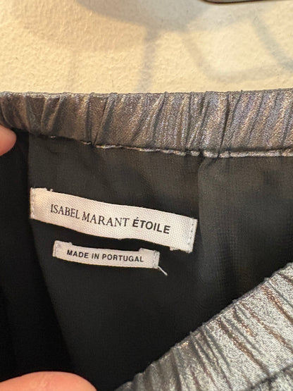 ISABEL MARANT ETOILE. Falda plisada metalizada