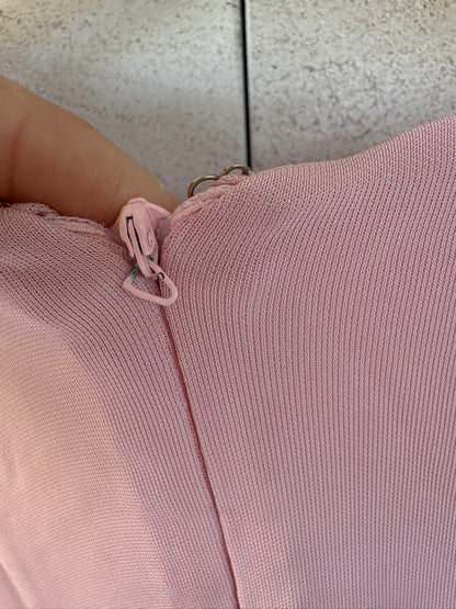 JUST CAVALLI. Top rosa  claro detalle escote