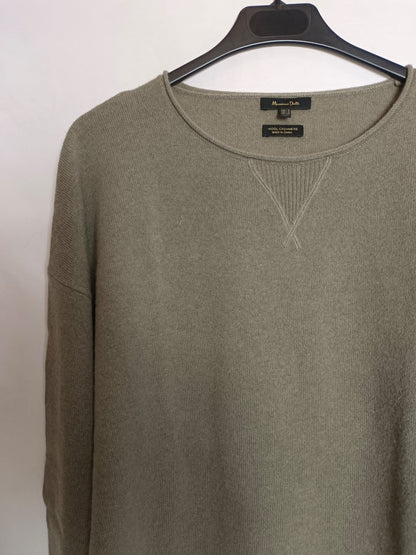 MASSIMO DUTTI. Jersey verde lana T.s
