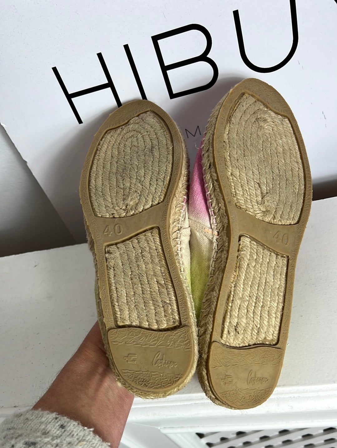 CASTAÑER. Flat tie-dye esparto sneakers. Size 40