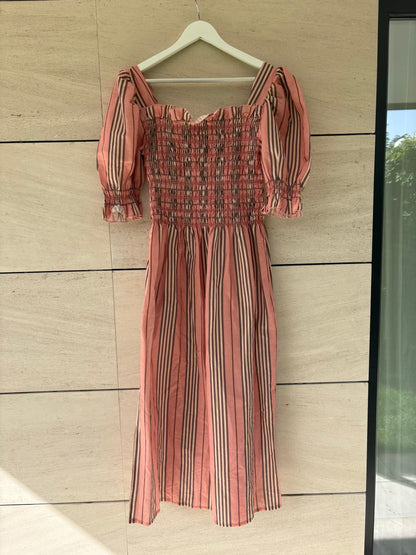 MARÁVIC. Vestido largo rosa rayas Gabriela