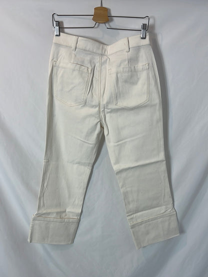 MASSIMO DUTTI. Denim cropped dobladillo. T 40