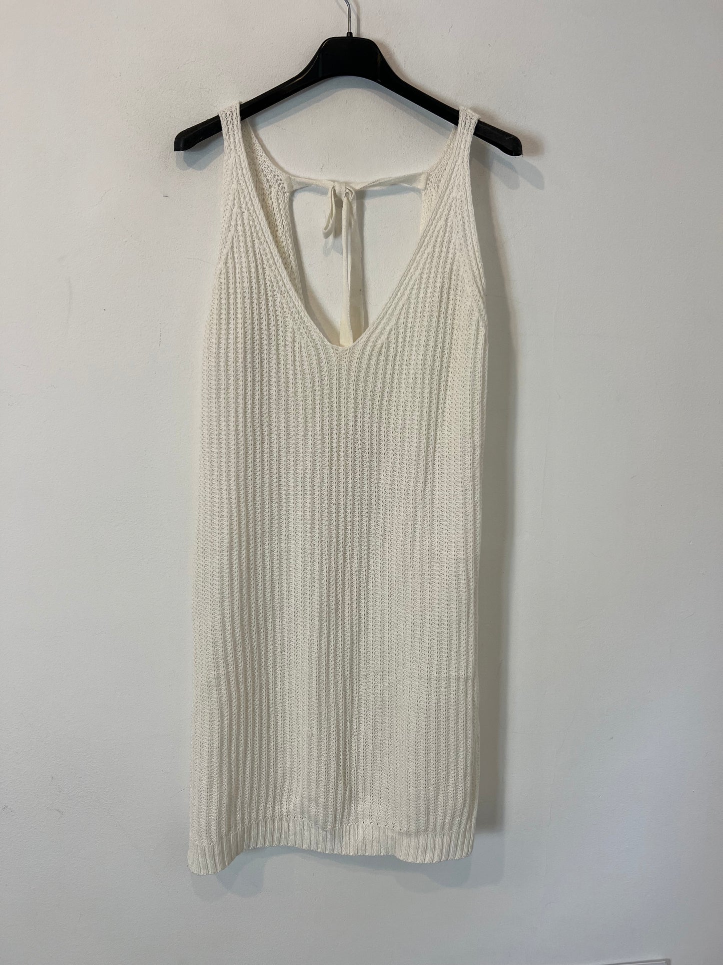 SYSTEMACTION. Vestido punto blanco T. S