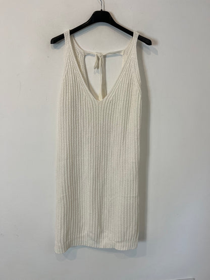 SYSTEMACTION. Vestido punto blanco T. S