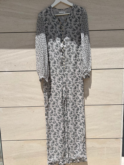 ISABEL MARANT. Mono gris flores T.38