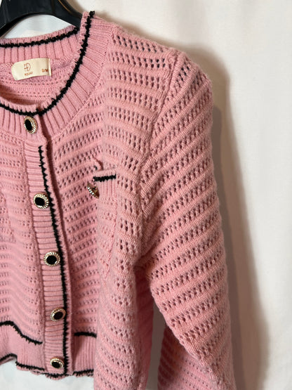 MD WOMAN. Pink die-cut sweater Ts/m