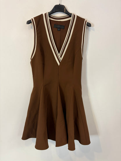 ZARA. Vestido marrón bolsillos