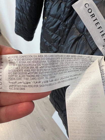 CORTEFIEL. Abrigo negro reversible T.m