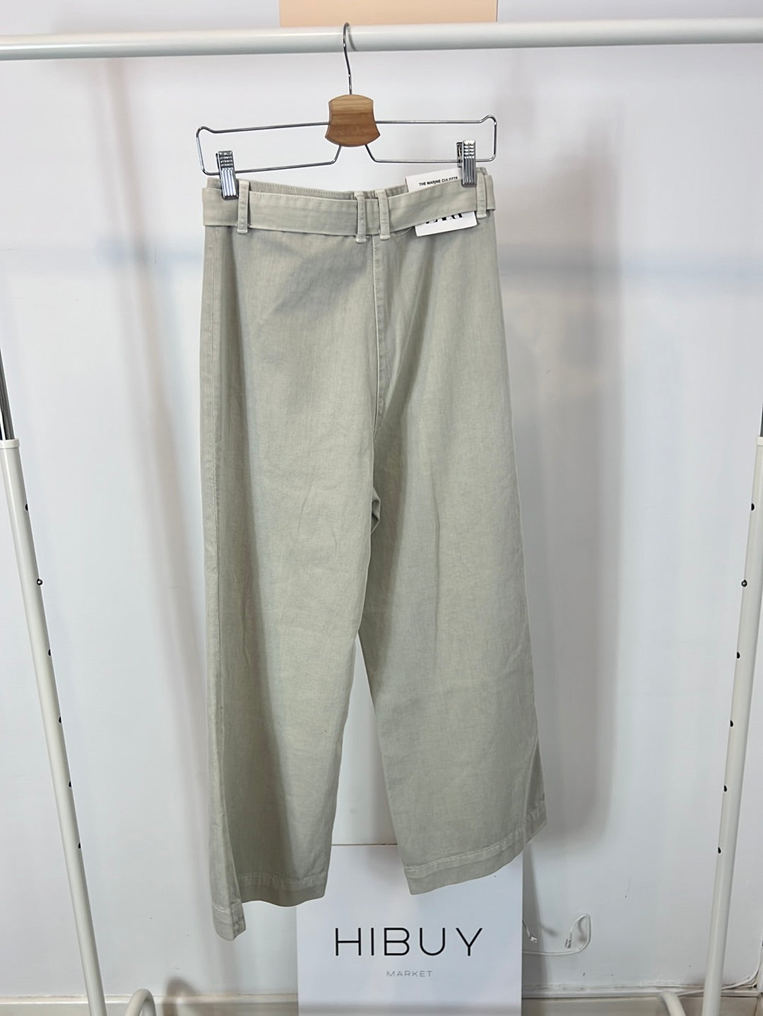 ZARA. Gray denim culottes with belt. TS