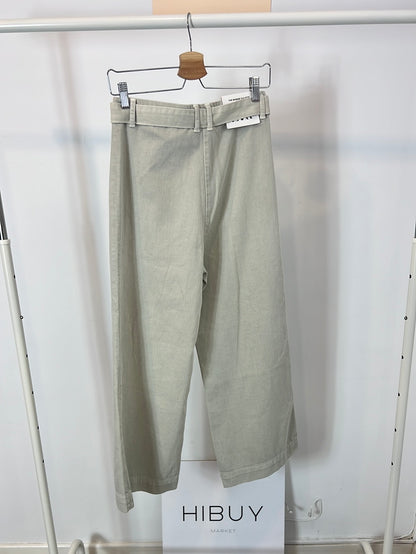 ZARA. Gray denim culottes with belt. TS