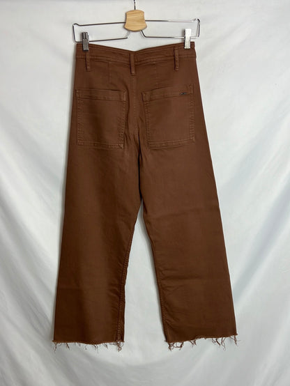 MASSIMO DUTTI . Pantalón marrón culotte. T 36