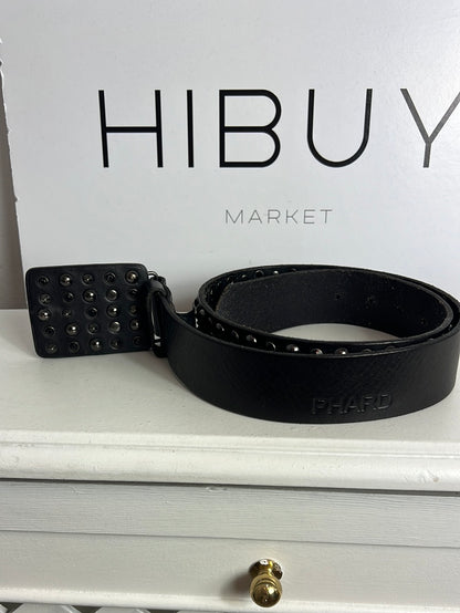 PHARD. Cinturón piel negro tachuelas. T 1