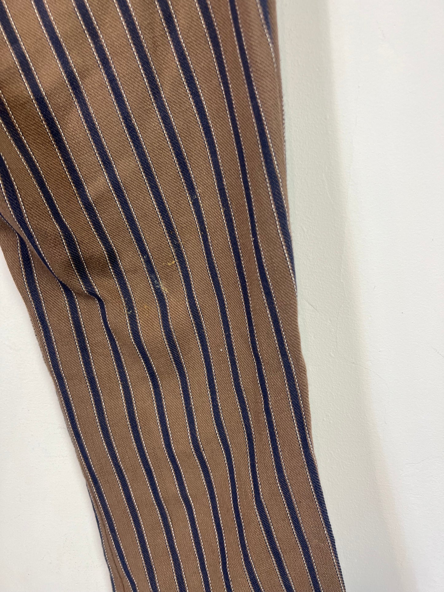 SIMONA STUDIO. Brown striped trousers, size 36