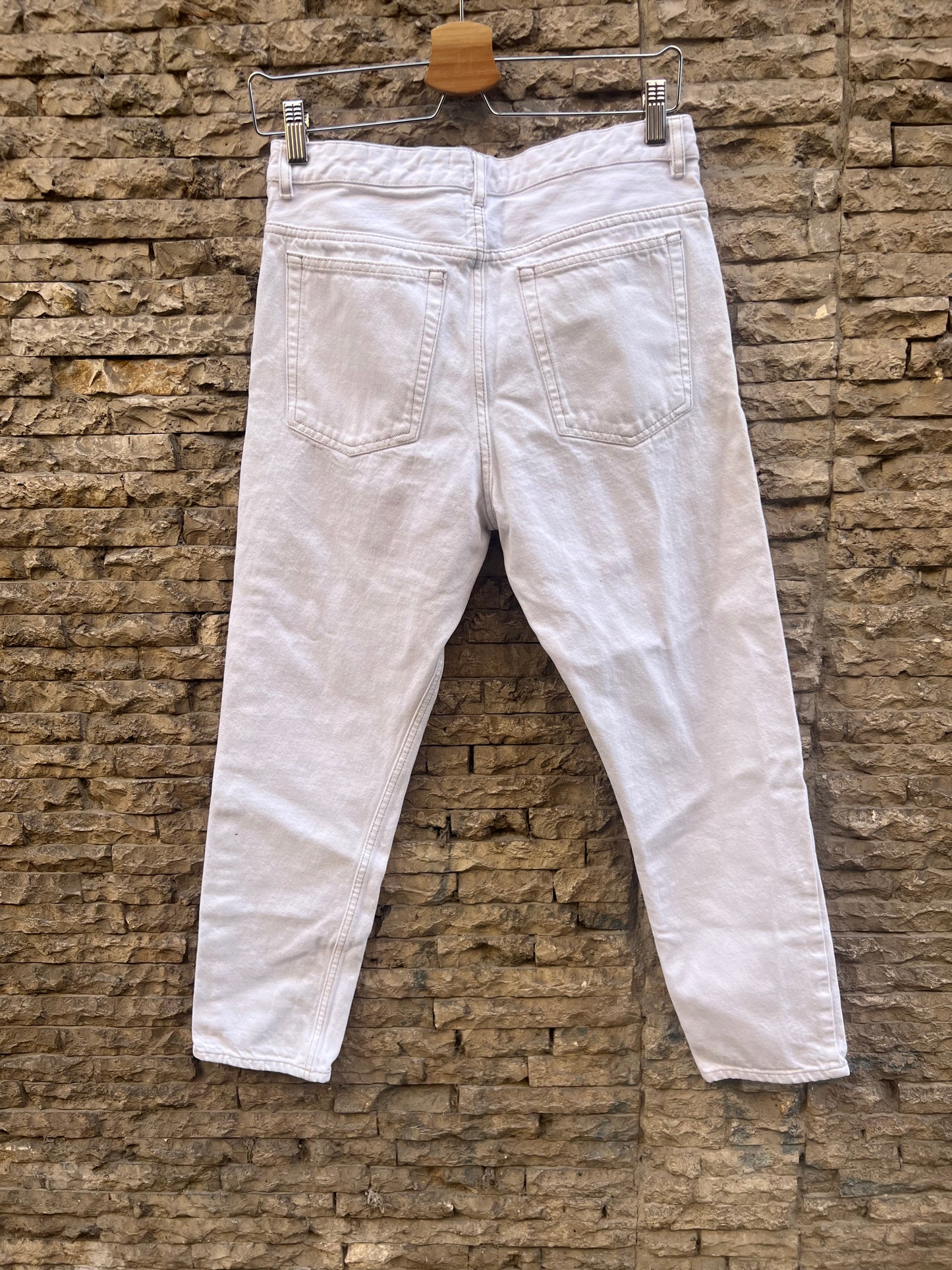 ISABEL MARANT. Denim blanco crop costuras. T 36