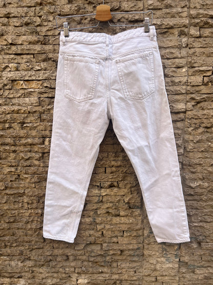 ISABEL MARANT. Denim blanco crop costuras. T 36