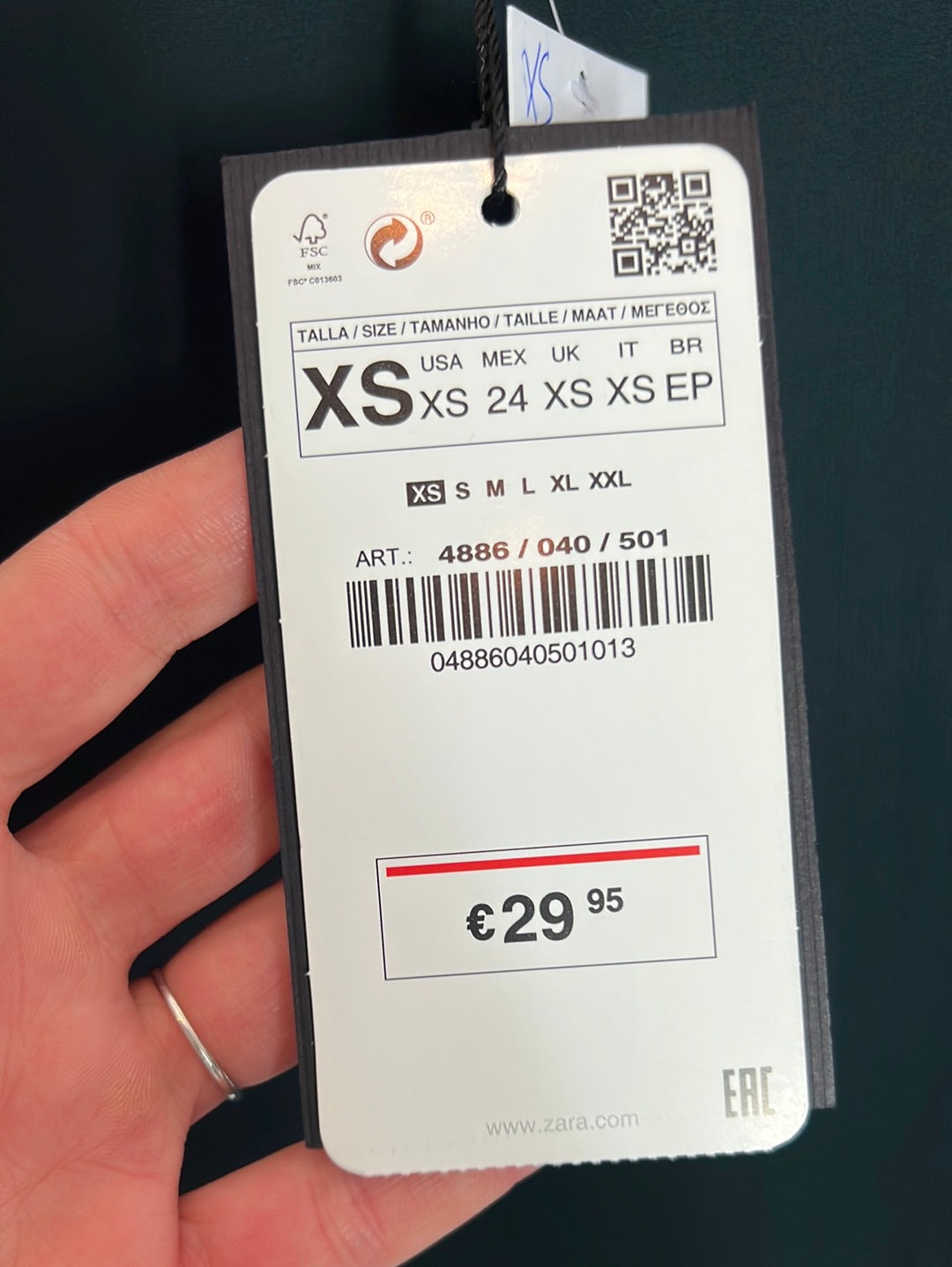 ZARA. Flowy green top. Size XS