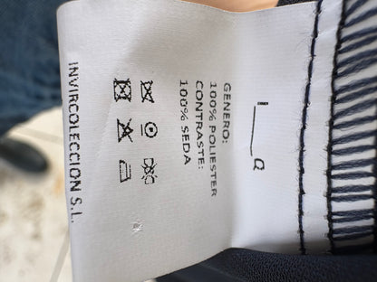 IQ COLLECTION. Vestido largo azul con seda