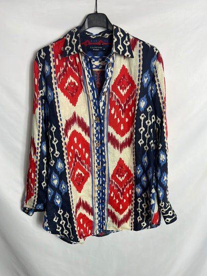 LLOYD’S. Blusa lino estampada. T 38