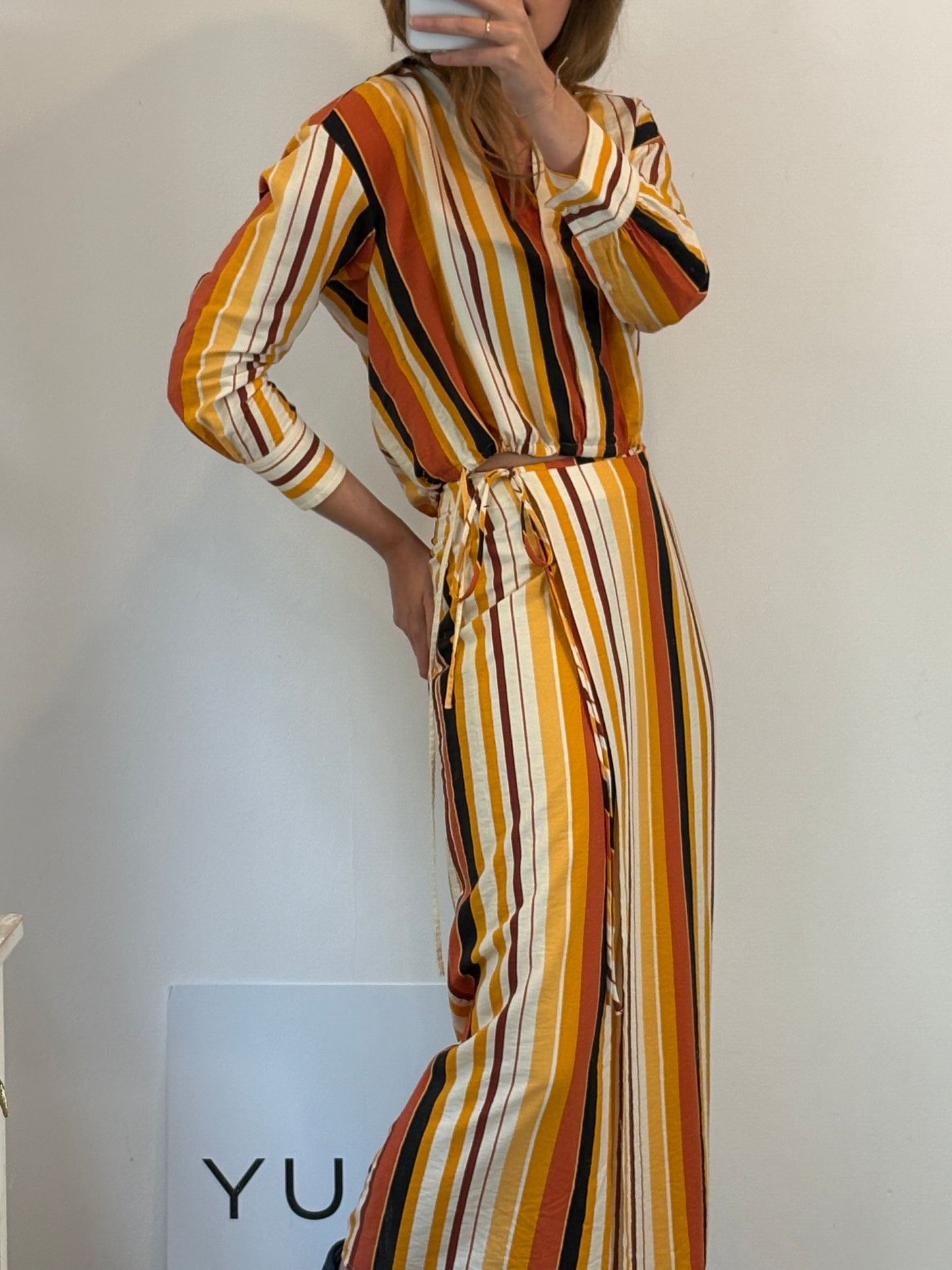 GANT. Striped skirt and blouse set. Size XS/S