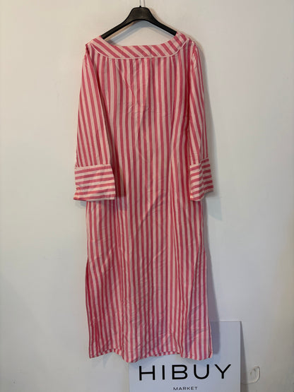 ALEXANDRIA. Vestido kaftán rosa rayas