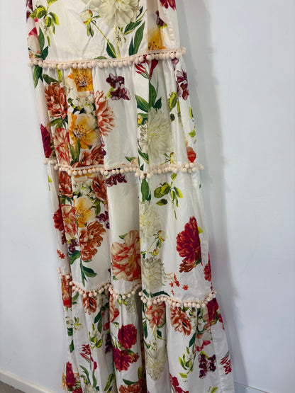 UTERQÜE. Vestido largo flores. T S