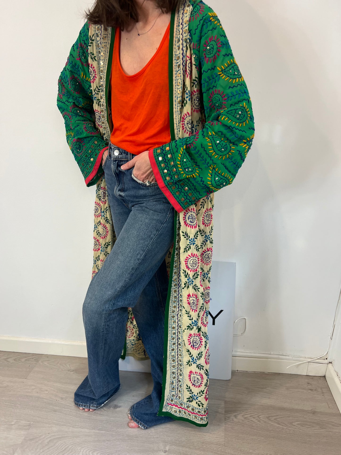 OTRAS. Kimono multicolor bordado TU(s/m)