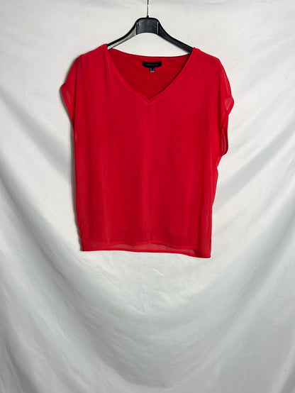 CORTEFIEL. Top gasa rojo. T M