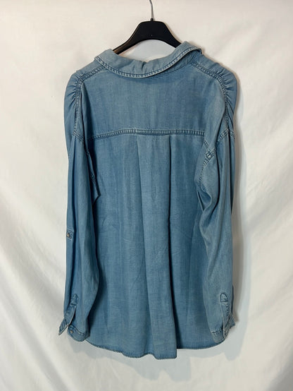 ZARA. Camisa denim fluida. T XS