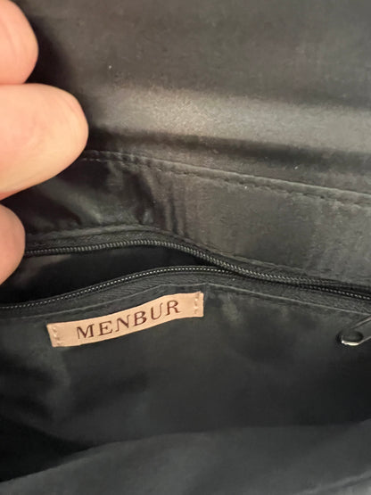 NEMBUR. Bolso de mano negro purpurina