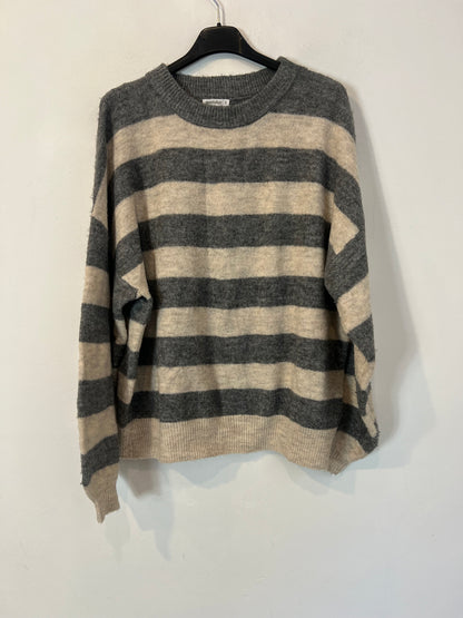 RENATTA&GO. Jersey rayas gris y beige