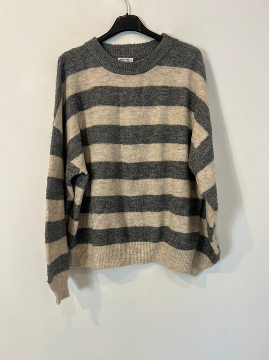 RENATTA&GO. Jersey rayas gris y beige