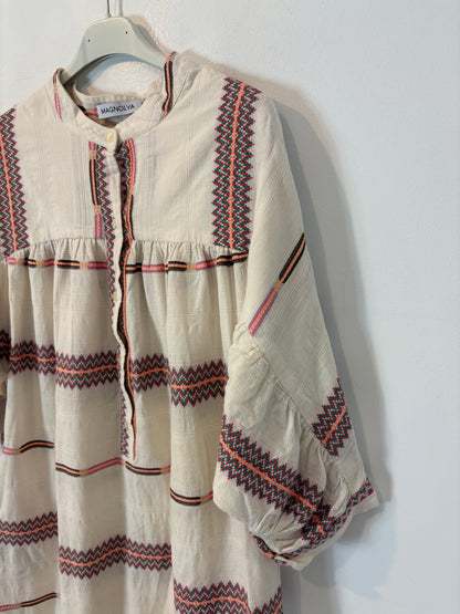 MAGNOLYA. Vestido largo bordados colores. T 00 (S)