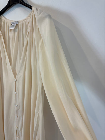 BRUNA. Vestido largo vaporoso beige. TU (S/M)