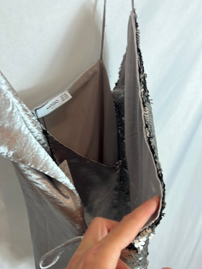 MANGO. Top cruzado doble textura T XS