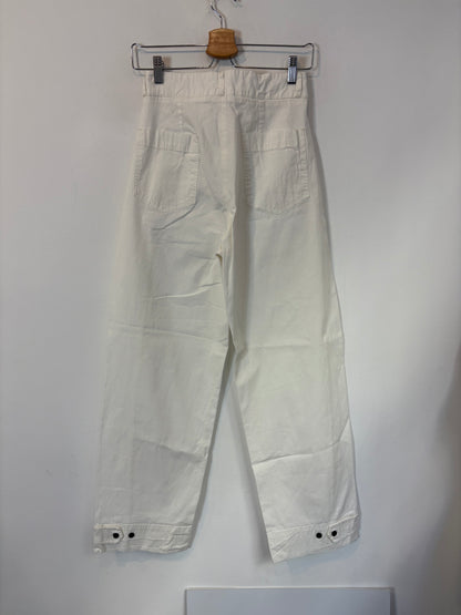 SHON MOTT. Denim ligero blanco pata ancha