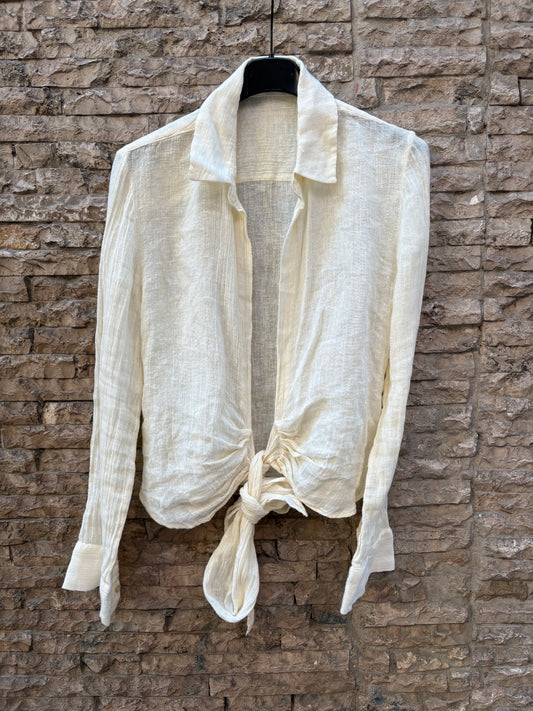MES DEMOISELLES. Blusa textura anudada