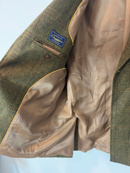 CANALEJAS. Blazer lana verde jaspeada. T 50(l)