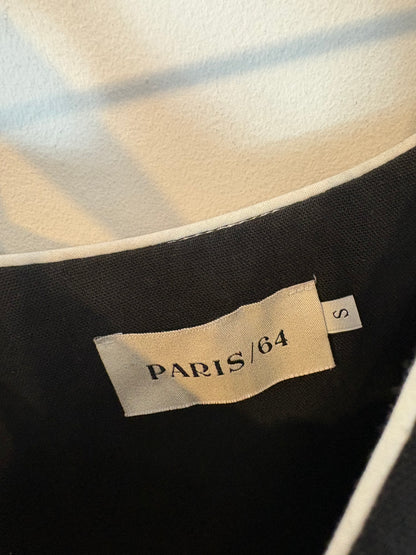 PARIS 64. Vestido midi negro mezcla