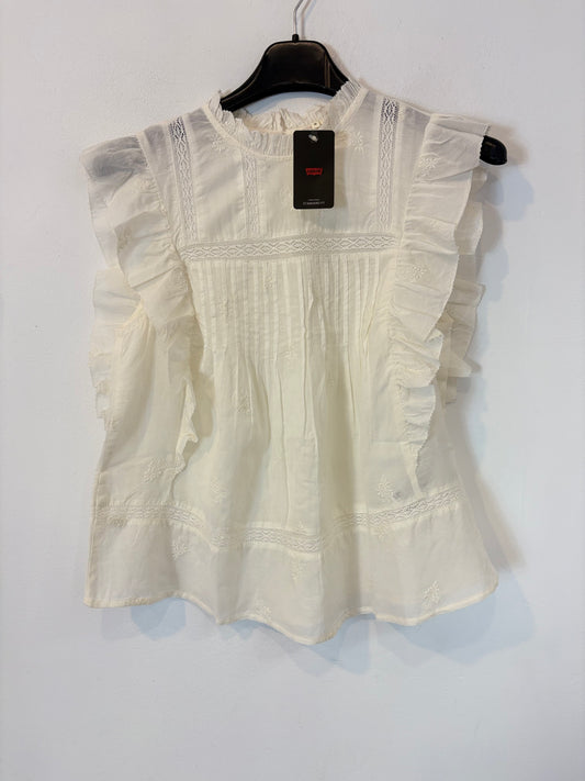 LEVI´S. Blusa blanca bordados