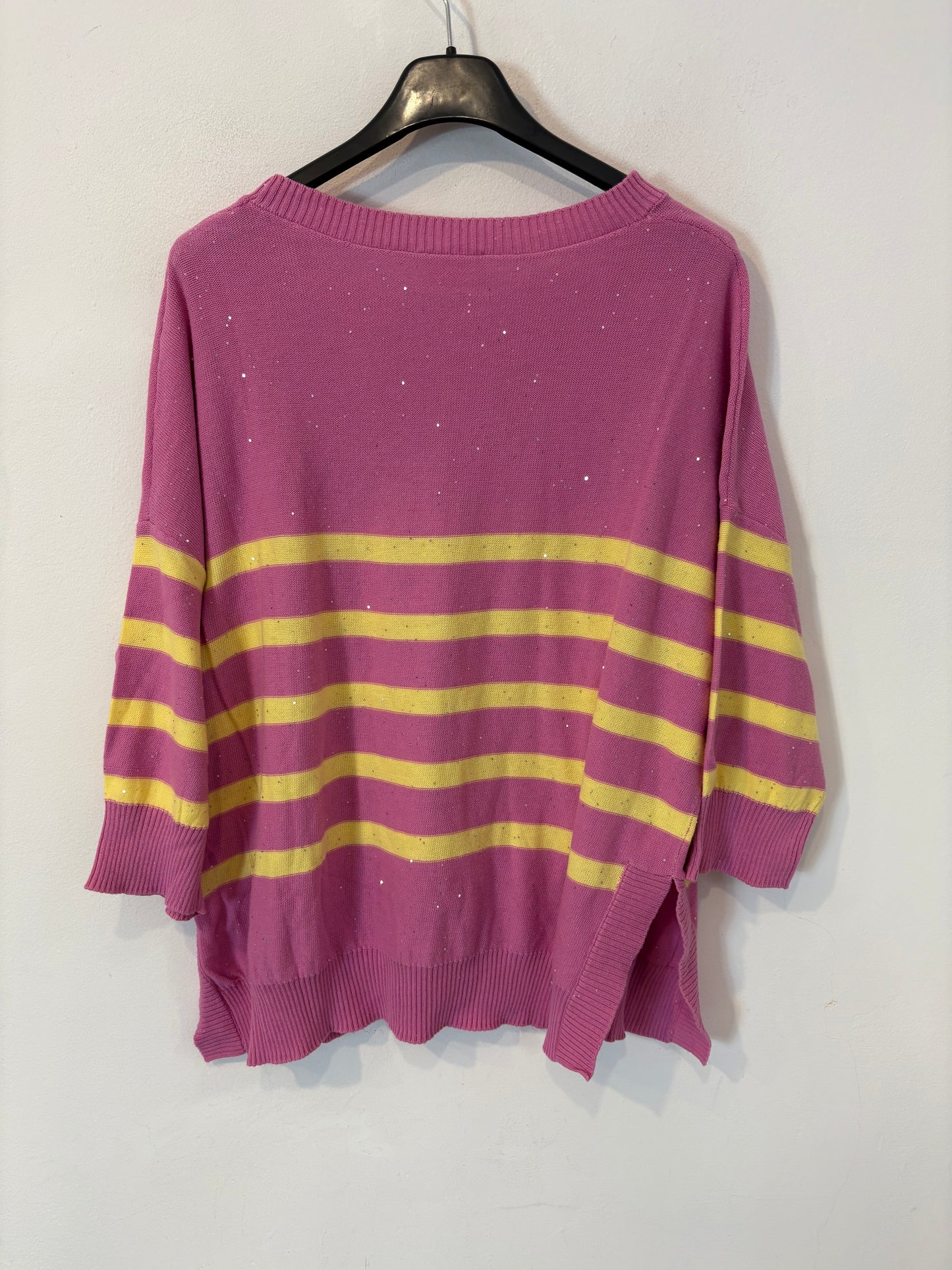 MA PETITE CAPSULE. Jersey fino rosa rayas