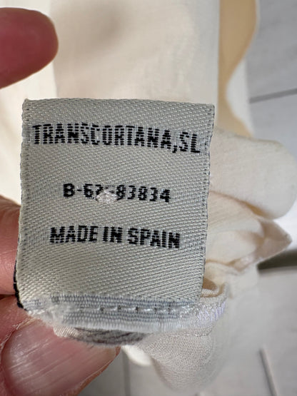 CORTANA. Camisa beige algodón y seda