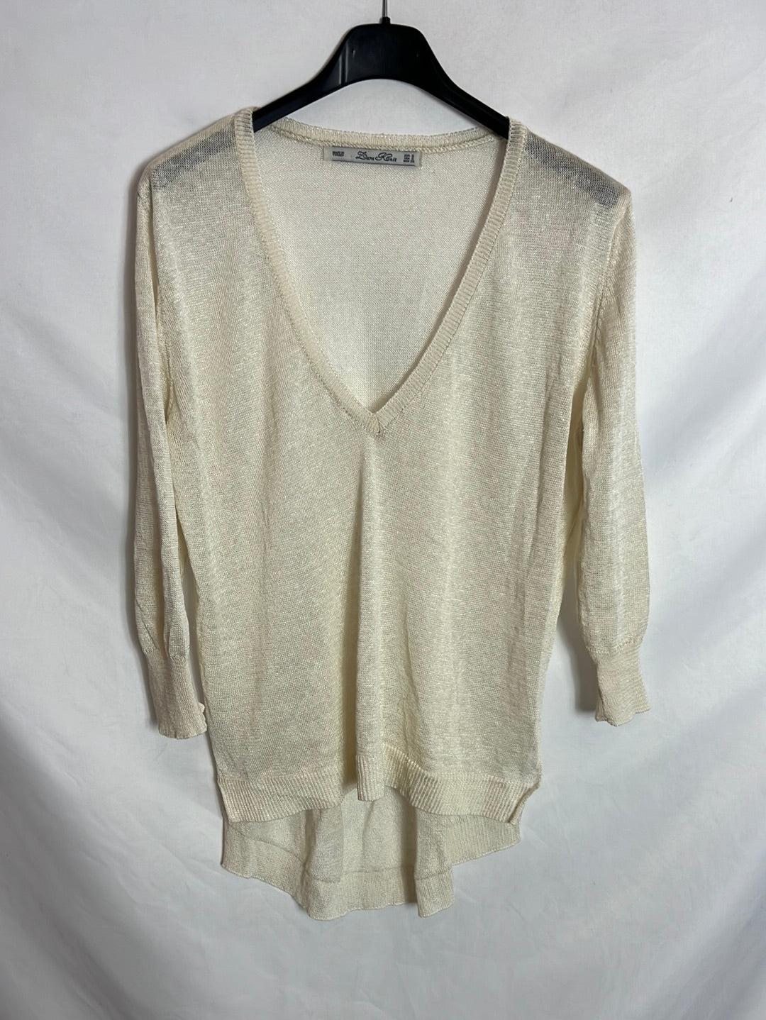 ZARA. Jersey fino beige claro. T S