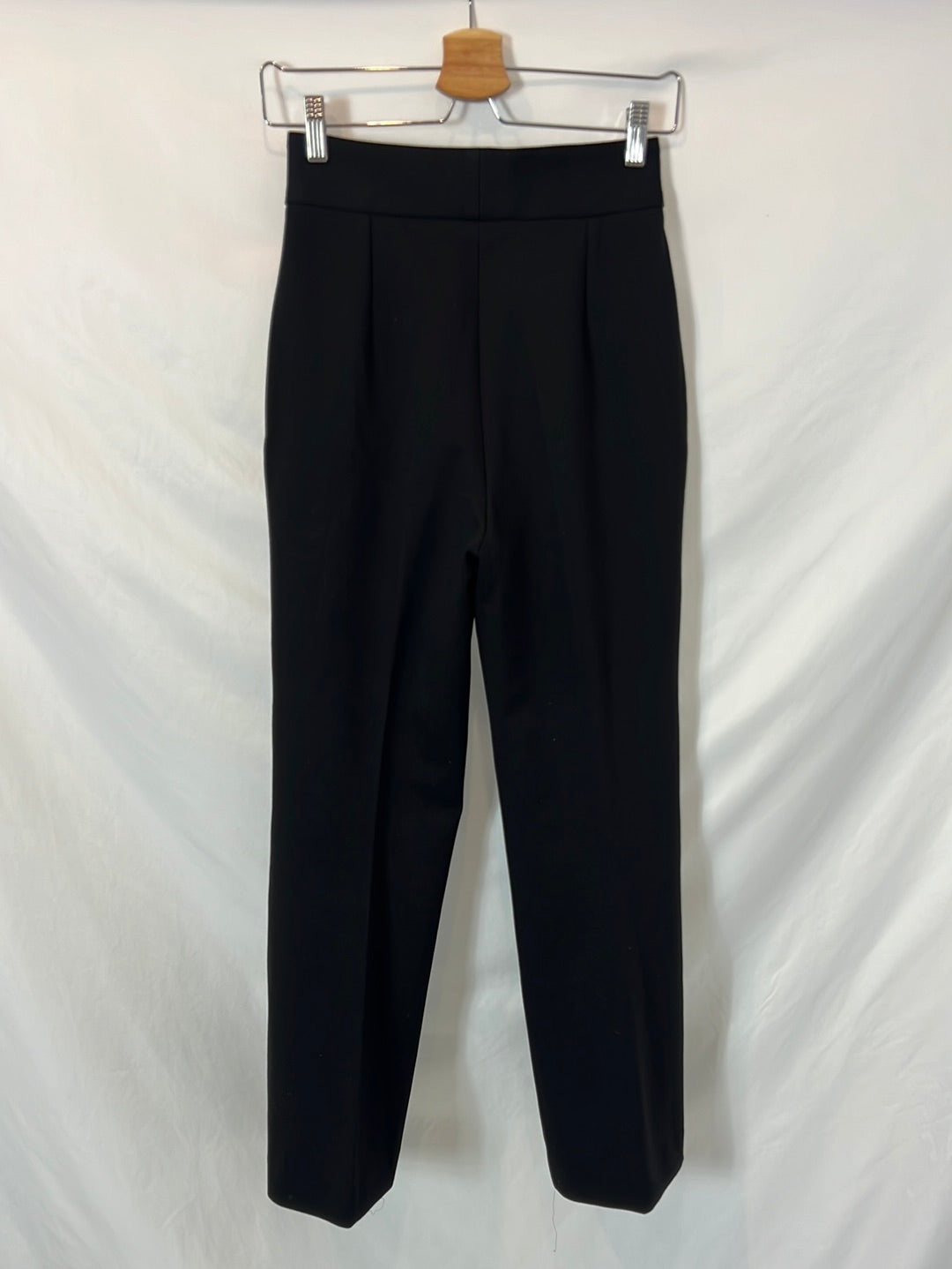 SANDRO. Wide-leg black studded trousers, size 34