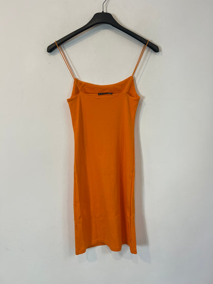 ZARA. Vestido entallado naranja T.m
