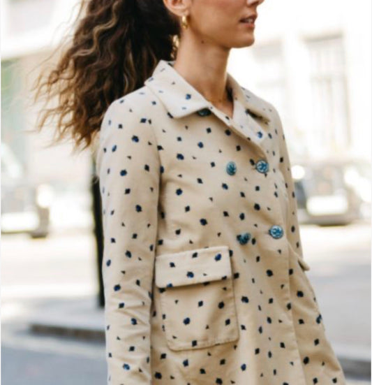 PAUL&JOE. Chaqueta textura beige estampado