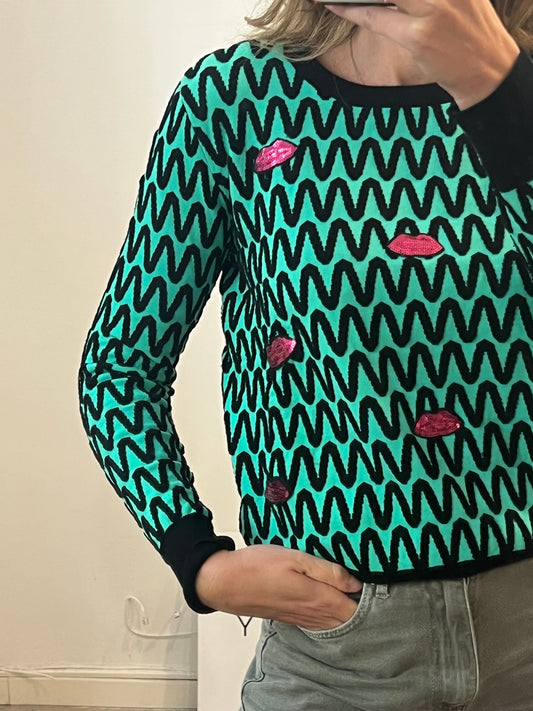 NAF NAF. Jersey estampado y labios T.l