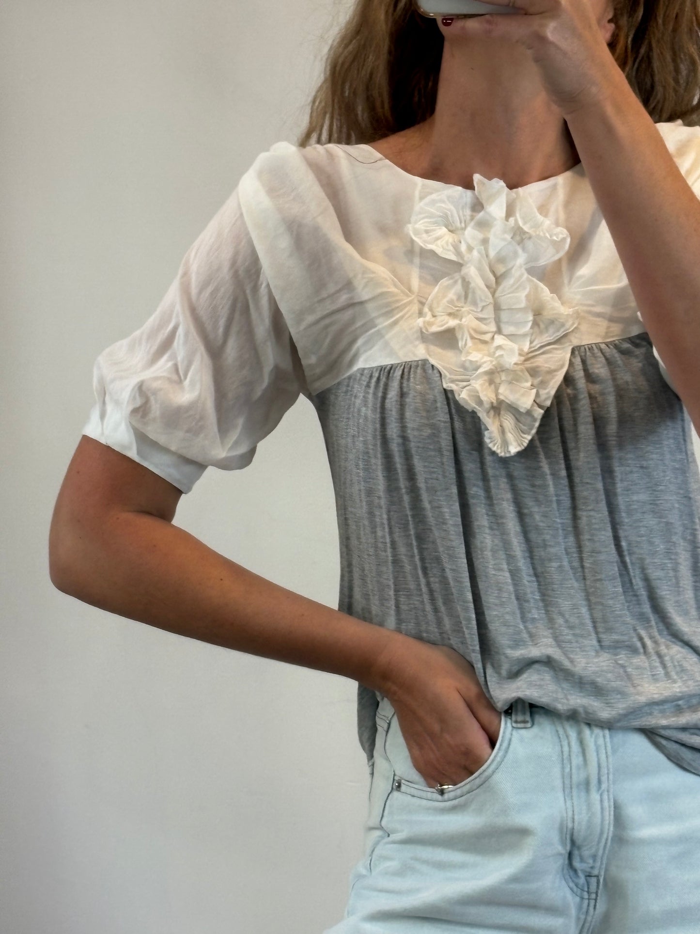 SPORTMAX CODE. Blusa bicolor con seda