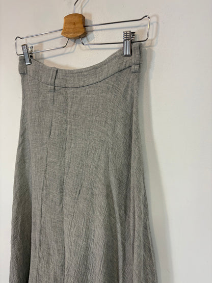 MASSIMO DUTTI. Falda midi gris textura