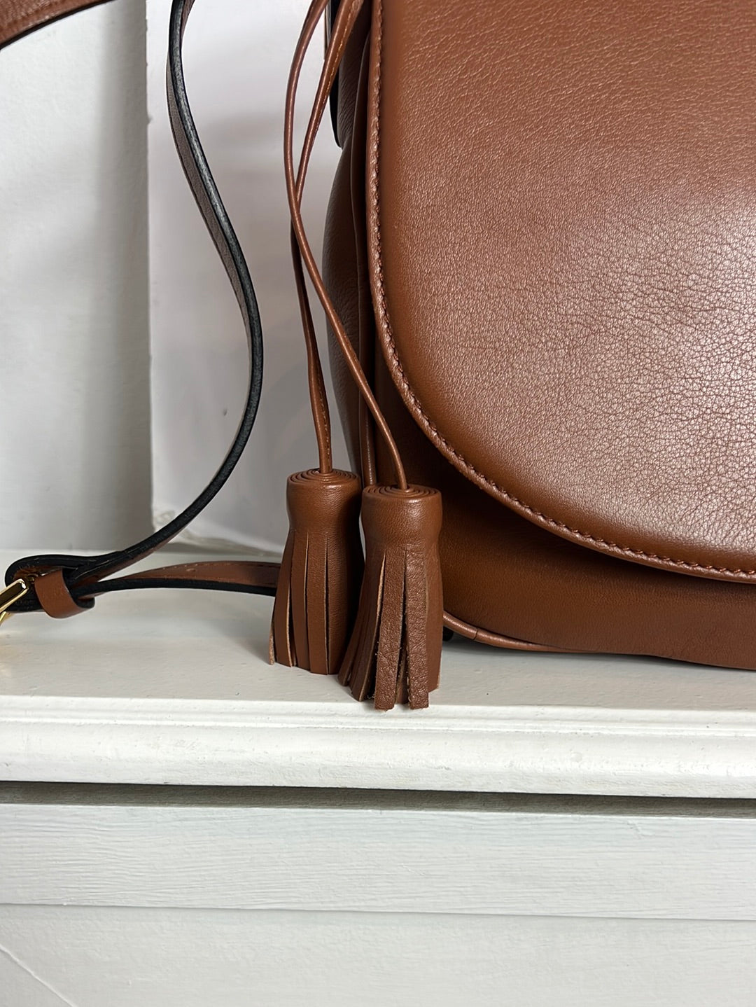 LA FIVE. Bolso marrón piel